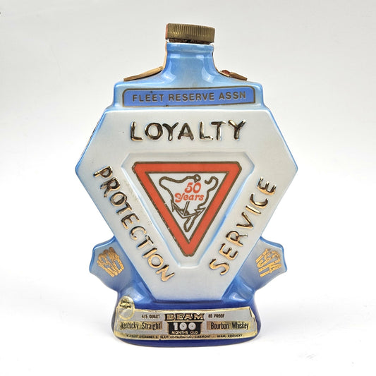 VINTAGE 1974 JIM BEAM WHISKEY DECANTER:  FRA FLEET RESERVE ASSOC 50 YRS EMPTY0