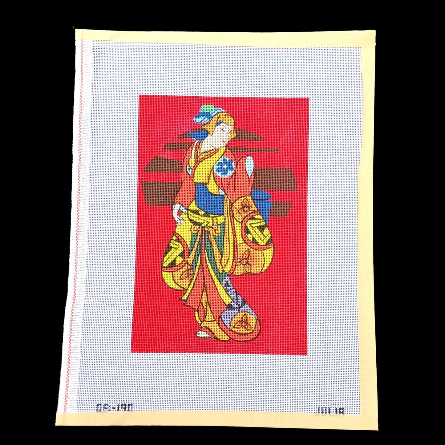 BEAUTIFUL JULIA NEEDLEPOINT CANVAS:  GEISHA ASIAN THEME JOURNAL COVER    BM1