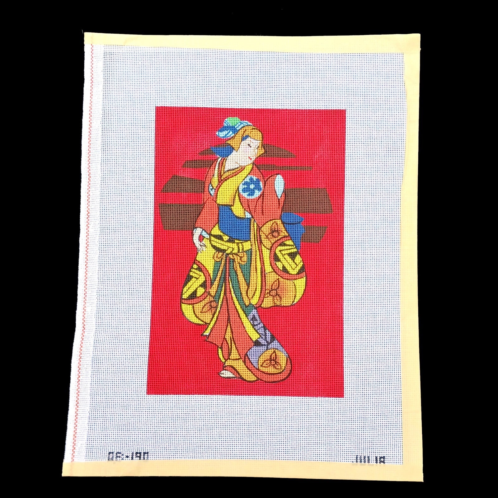 BEAUTIFUL JULIA NEEDLEPOINT CANVAS:  GEISHA ASIAN THEME JOURNAL COVER    BM1