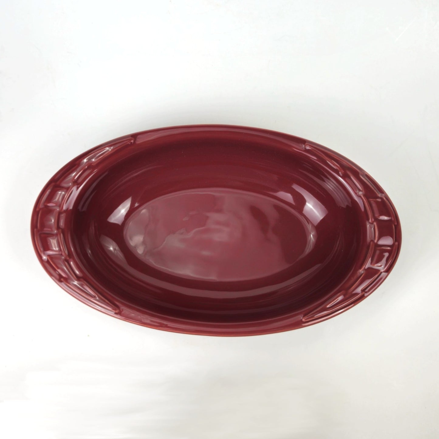 RETIRED LONGABERGER POTTERY:  WOVEN TRADITIONS CHRISTMAS TREATS DISH PAPRIKA NIB2