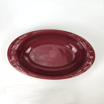 RETIRED LONGABERGER POTTERY:  WOVEN TRADITIONS CHRISTMAS TREATS DISH PAPRIKA NIB2
