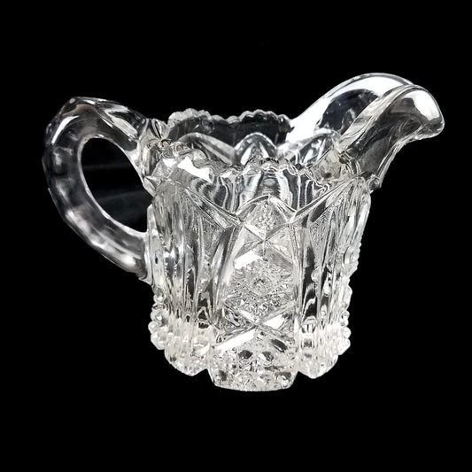 MCKEE QUINTEC CLEAR PRESSED DEPRESSION GLASS CREAMER    FM0