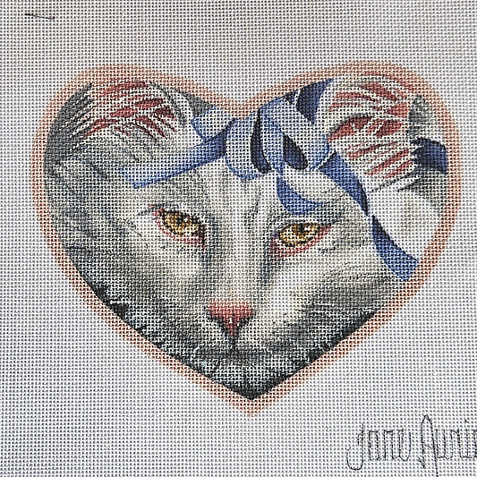 JANE AURICH NEEDLEPOINT CANVAS:  BEAUTIFUL CAT   BM0