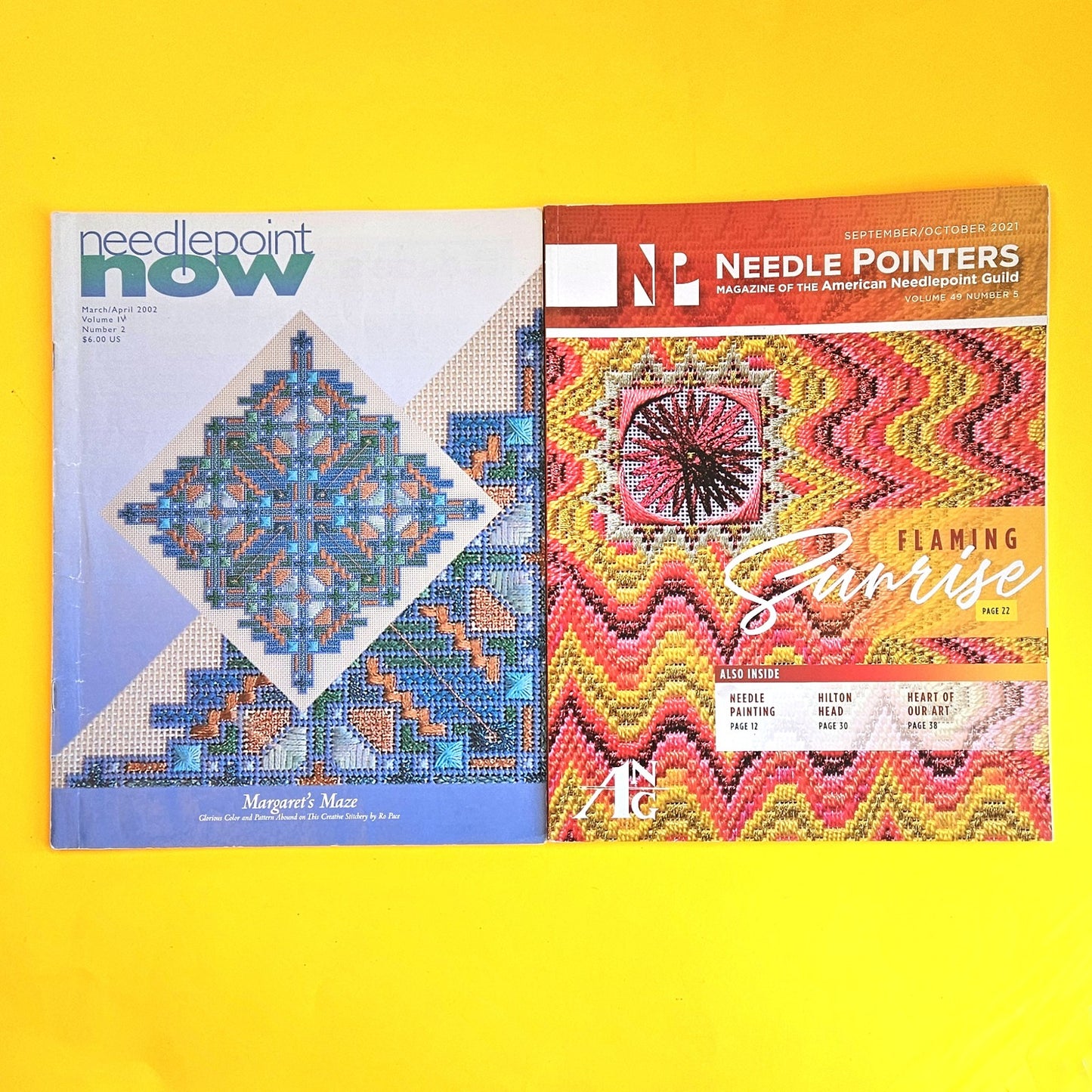 7 NEEDLEPOINT CROSS STITCH MAGAZINE LOT:  NEEDLEPOINT NOW, NEEDLE POINTERS +  BM2