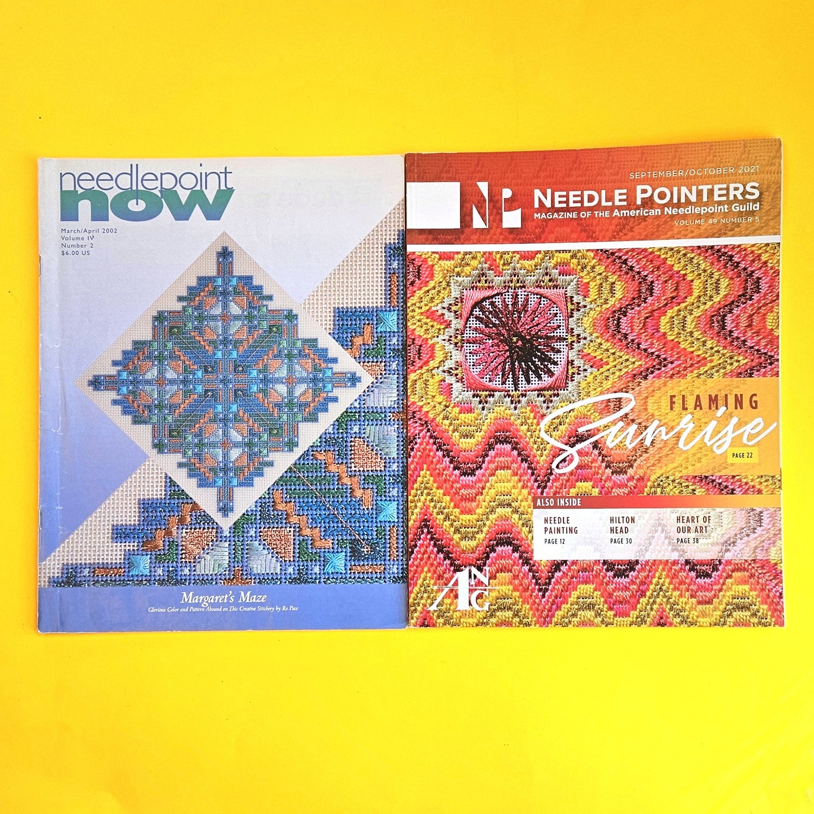 7 NEEDLEPOINT CROSS STITCH MAGAZINE LOT:  NEEDLEPOINT NOW, NEEDLE POINTERS +  BM2