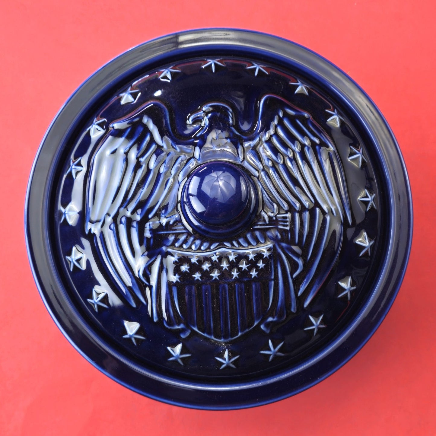 RETIRED LONGABERGER POTTERY:  PROUDLY AMERICAN SET CASSEROLE, STAR TRAY  NIB3