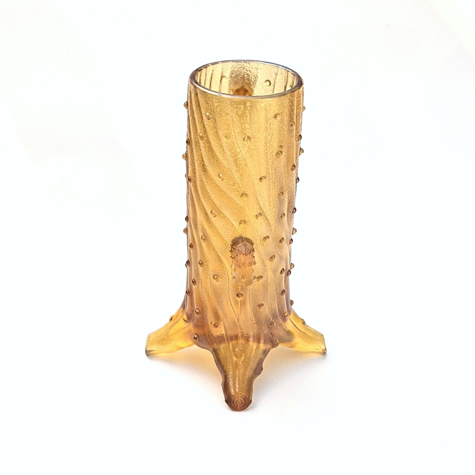 VINTAGE L.G. WRIGHT NORTHWOOD AMBER MAPLE TREE TOWN PUMP GLASS CREAMER    DJ1