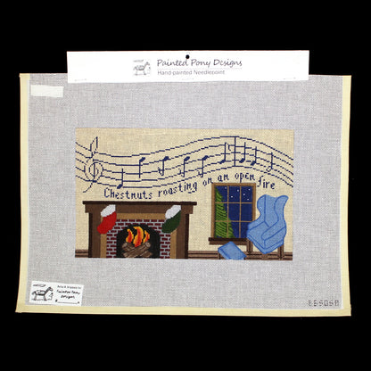PAINTED PONY DESIGNS HP NEEDLEPOINT CANVAS: CHRISTMAS CHESTNUTS ROASTING...   BM1