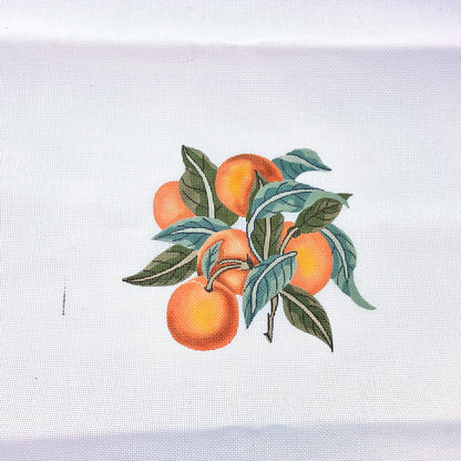 LARGE NEEDLEPOINT CANVAS:  CLEMENTINE ORANGE  SEAT, RUG    GG2