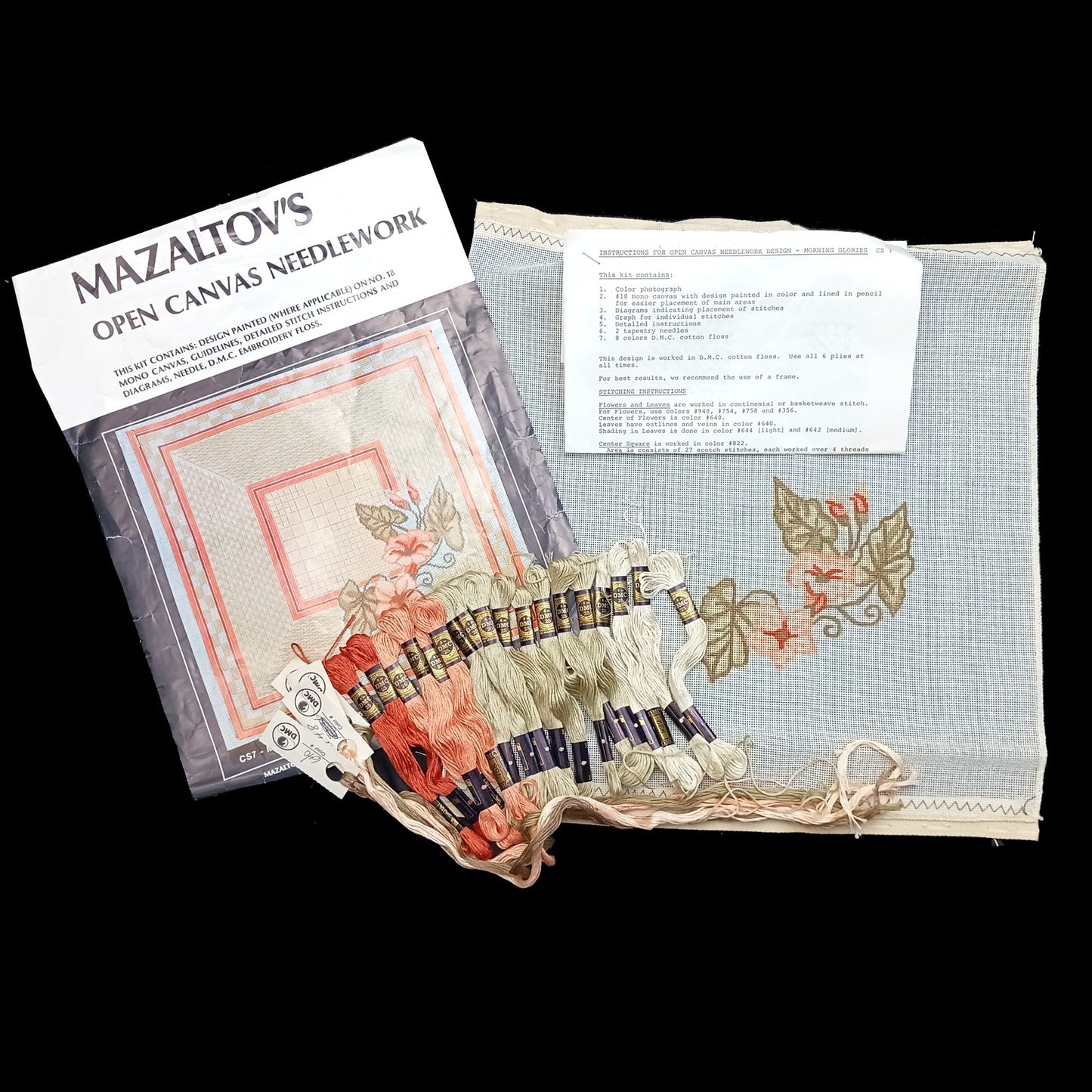 MAZALTOV'S NEEDLEPOINT KIT:  MORNING GLORIES    BM0