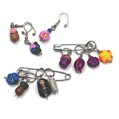 11 UNIQUE KNITTING / CROCHET STITCH MARKERS LOT: HAWAIIAN THEME    KT0
