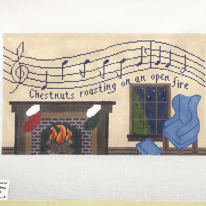 PAINTED PONY DESIGNS HP NEEDLEPOINT CANVAS: CHRISTMAS CHESTNUTS ROASTING...   BM0