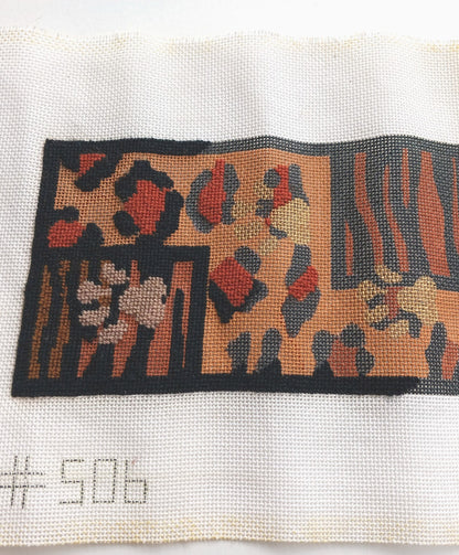FAITH HAND PAINTED NEEDLEPOINT CANVAS:  CELL PHONE CASE ANIMAL PRINT    BM2