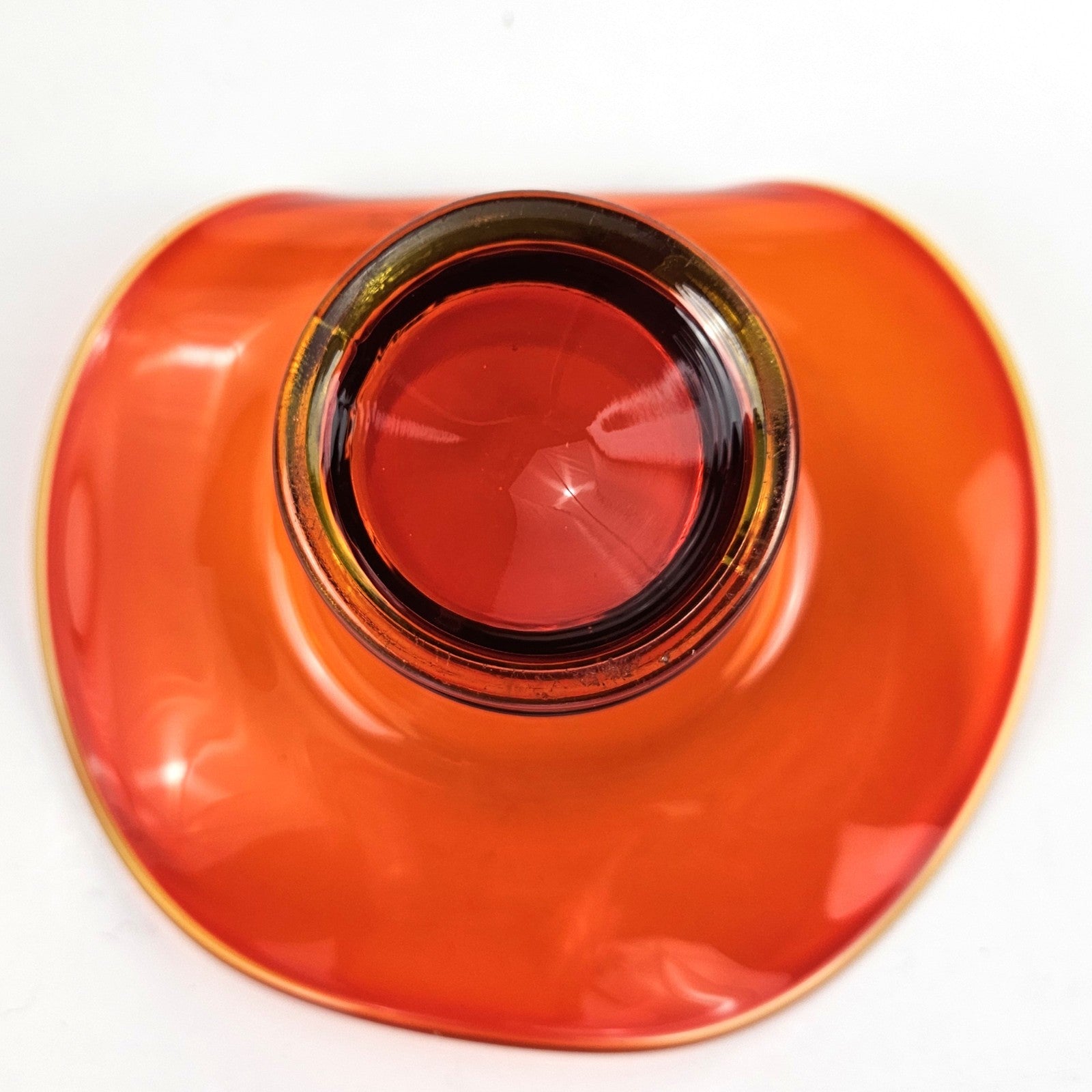 1960s L.E. SMITH PANSY VASE:  AMBERINA ART GLASS2