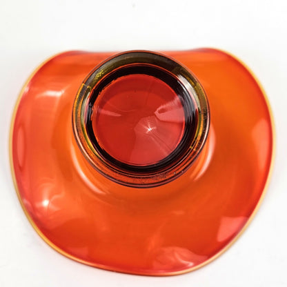 1960s L.E. SMITH PANSY VASE:  AMBERINA ART GLASS2