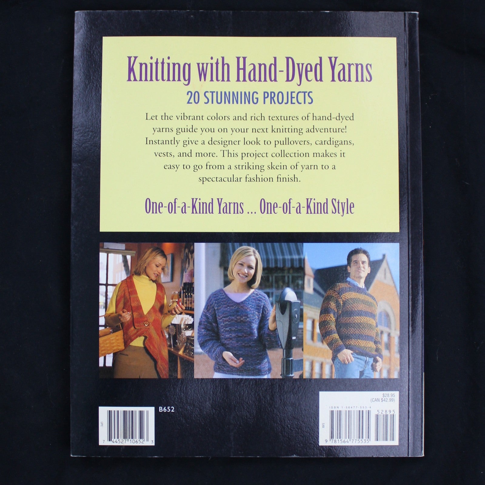 KNITTING W/ HAND DYED YARNS BOOK BY MISSY BURNS, ETC:  20 STUNNING PROJECTS  LF1