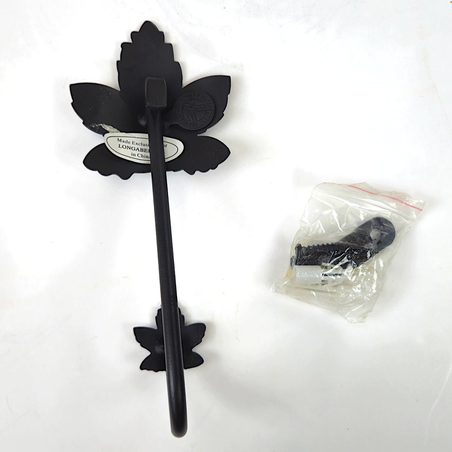 LONGABERGER WROUGHT IRON MAPLE LEAF WALL HOOK #72664 NIB2