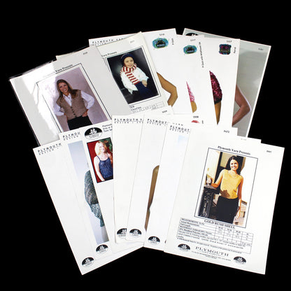 13 PLYMOUTH YARN KNITTING PATTERN LOT:  CAMISOLE, VEST, TANK TOP, CARDIGAN +  LF0