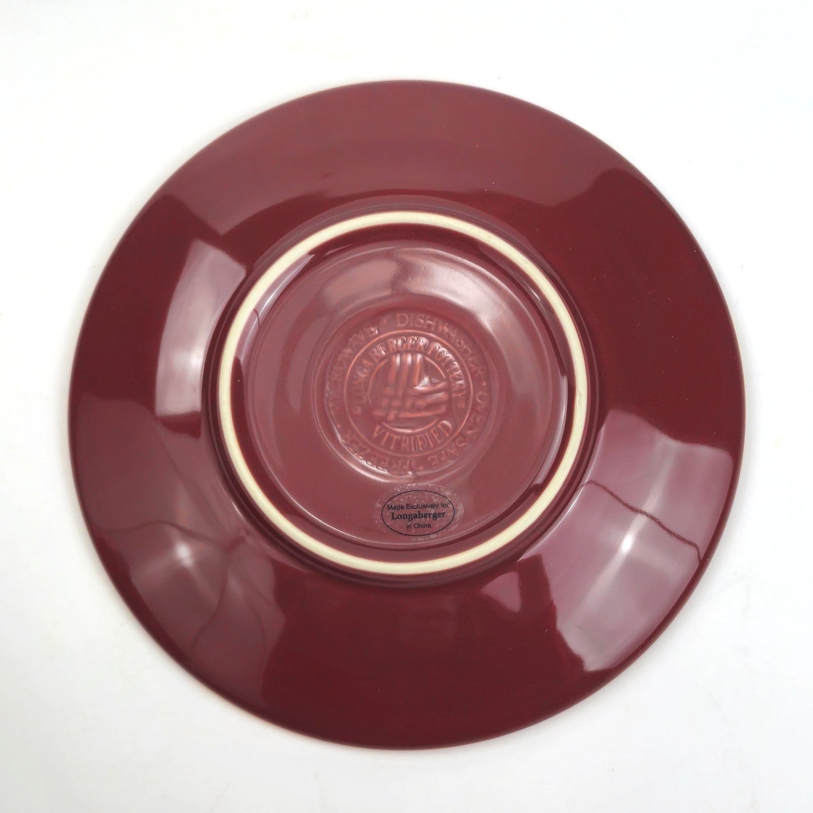 RETIRED LONGABERGER POTTERY:  WT CAPPUCCINO CUP & SAUCER PAPRIKA NIB2
