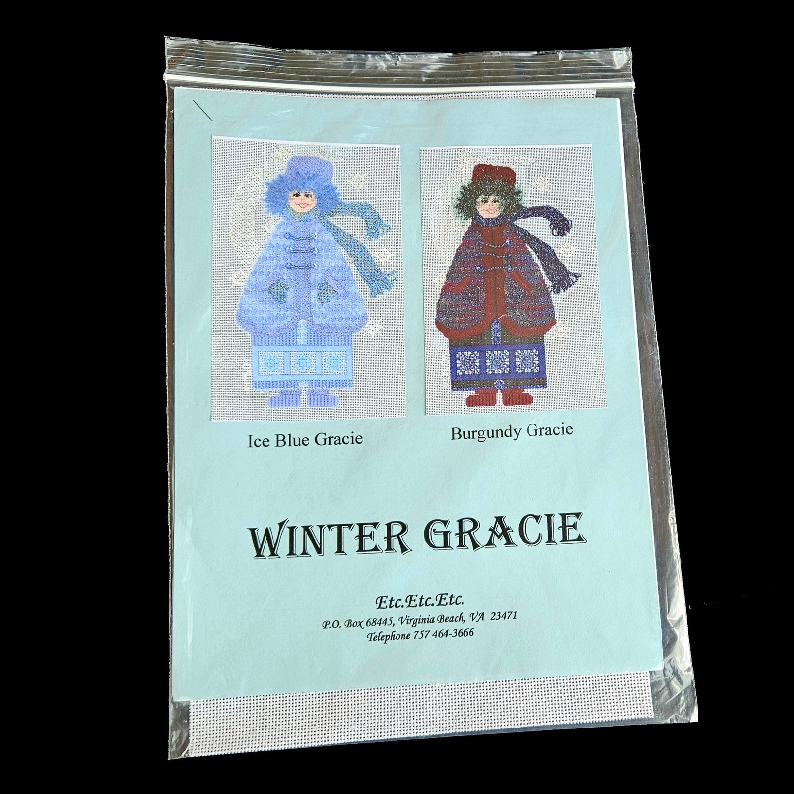 NEEDLEPOINT CANVAS & STITCH GUIDE:  WINTER GRACIE  BM0