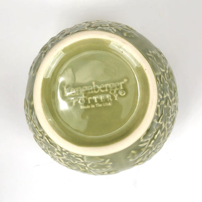 LONGABERGER POTTERY:  VINTAGE BLOSSOMS SAGE GREEN VASE2