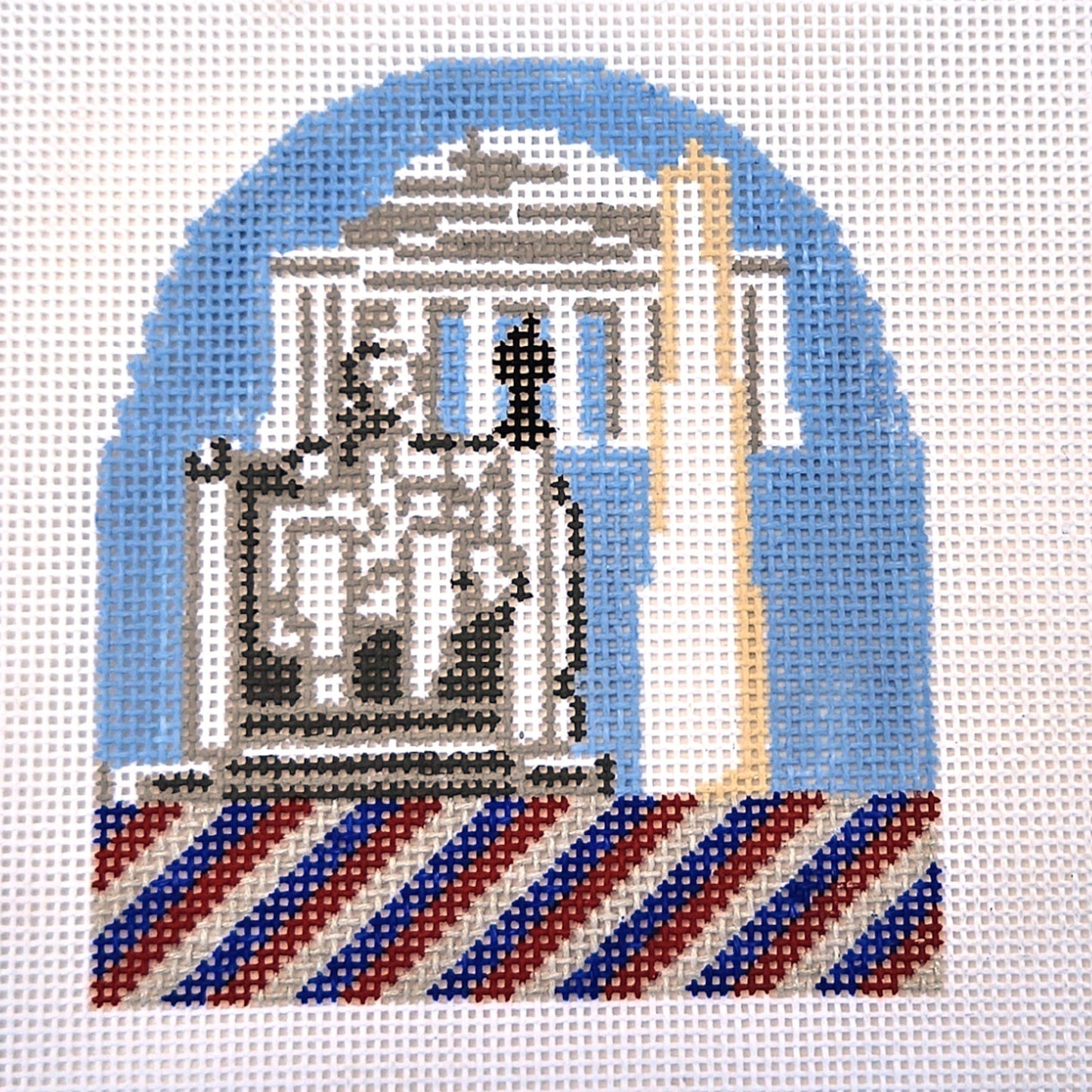 SMALL JUDE NEEDLEPOINT CANVAS:  USA LINCOLN MEMORIAL, WASH MONUMENT, ETC      BM0