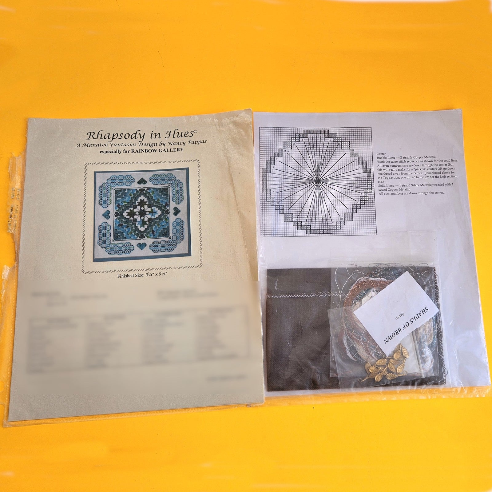 3 EMBROIDERY CHARTS:  ABSTRACT DESIGNS SUE LENTZ, JEAN HILTON, NANCY PAPPAS   BM1
