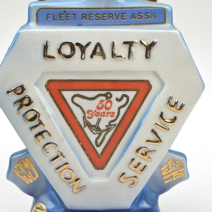 VINTAGE 1974 JIM BEAM WHISKEY DECANTER:  FRA FLEET RESERVE ASSOC 50 YRS EMPTY1