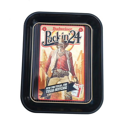 1997 ADVERTISING BUDWEISER PACK IN '24 TEXAS SUITCASE SERVING TRAY    LF1