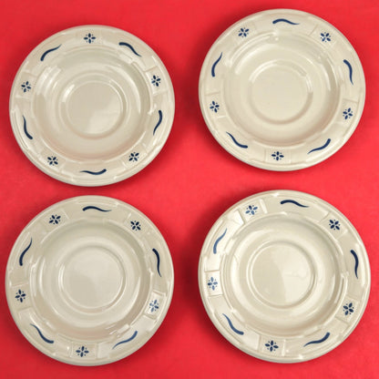 RETIRED LONGABERGER POTTERY: WOVEN TRADITIONS BLUE SAUCERS0