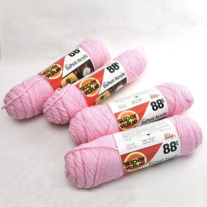 4 SK VINTAGE 1985 PRESTIGE ACRYLIC KNITTING CROCHET RESCUE YARN: PINK    LF0