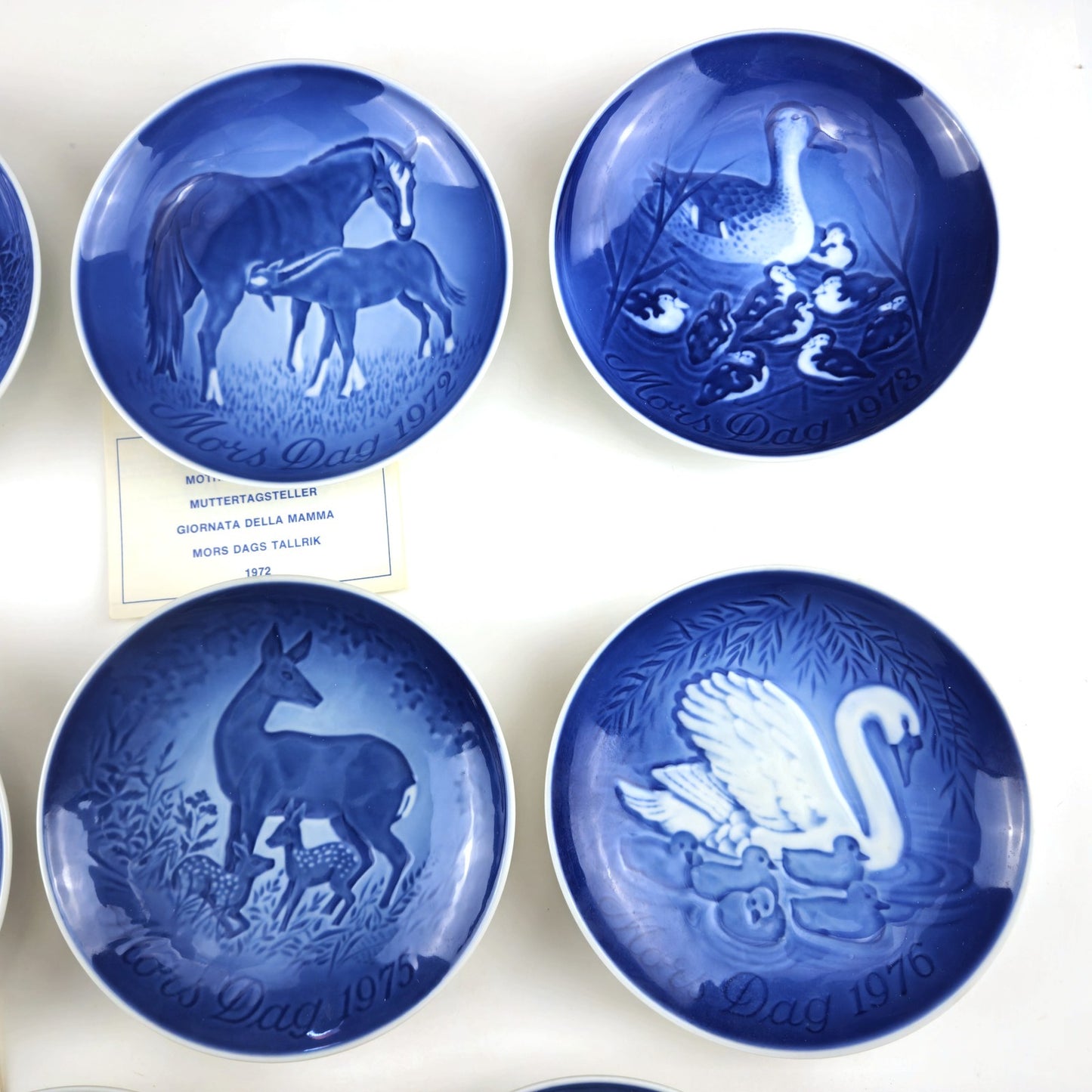 8 BING & GRONDAHL B & G MORS DAG MOTHER'S DAY PLATE LOT:  1971 - 19782