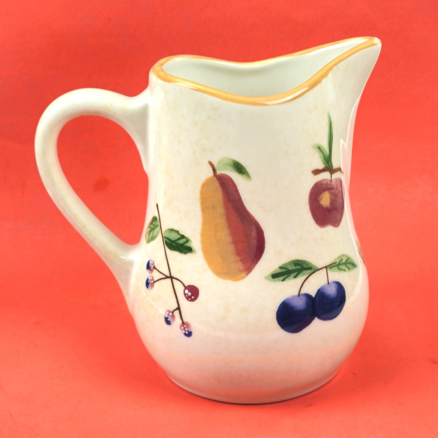 LONGABERGER FRUIT MEDLEY VITRIFIED POTTERY PITCHER1