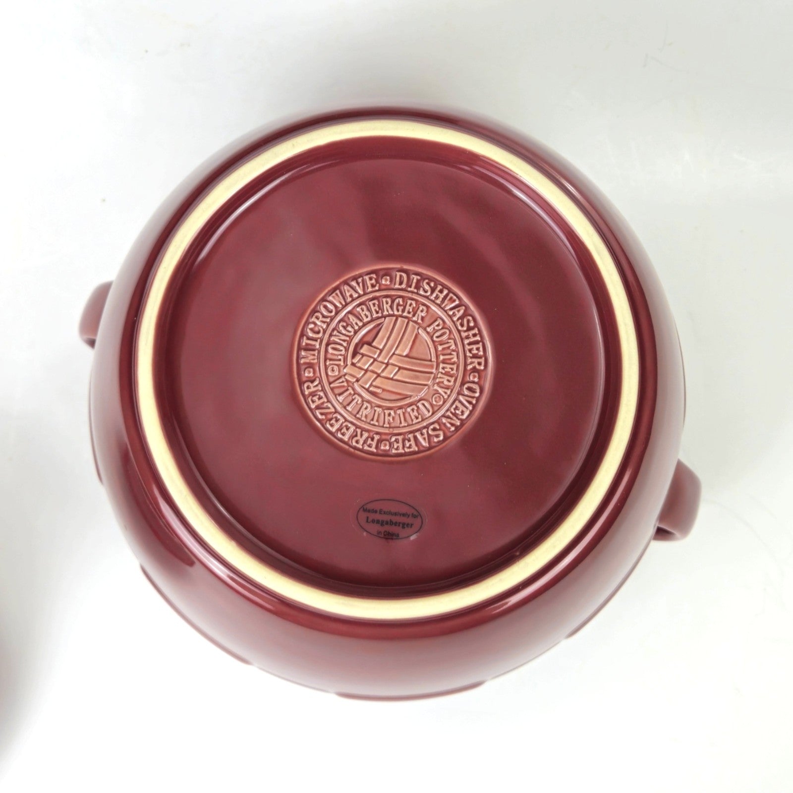RETIRED LONGABERGER POTTERY:  WOVEN TRADITIONS COOKIE JAR  PAPRIKA NIB2