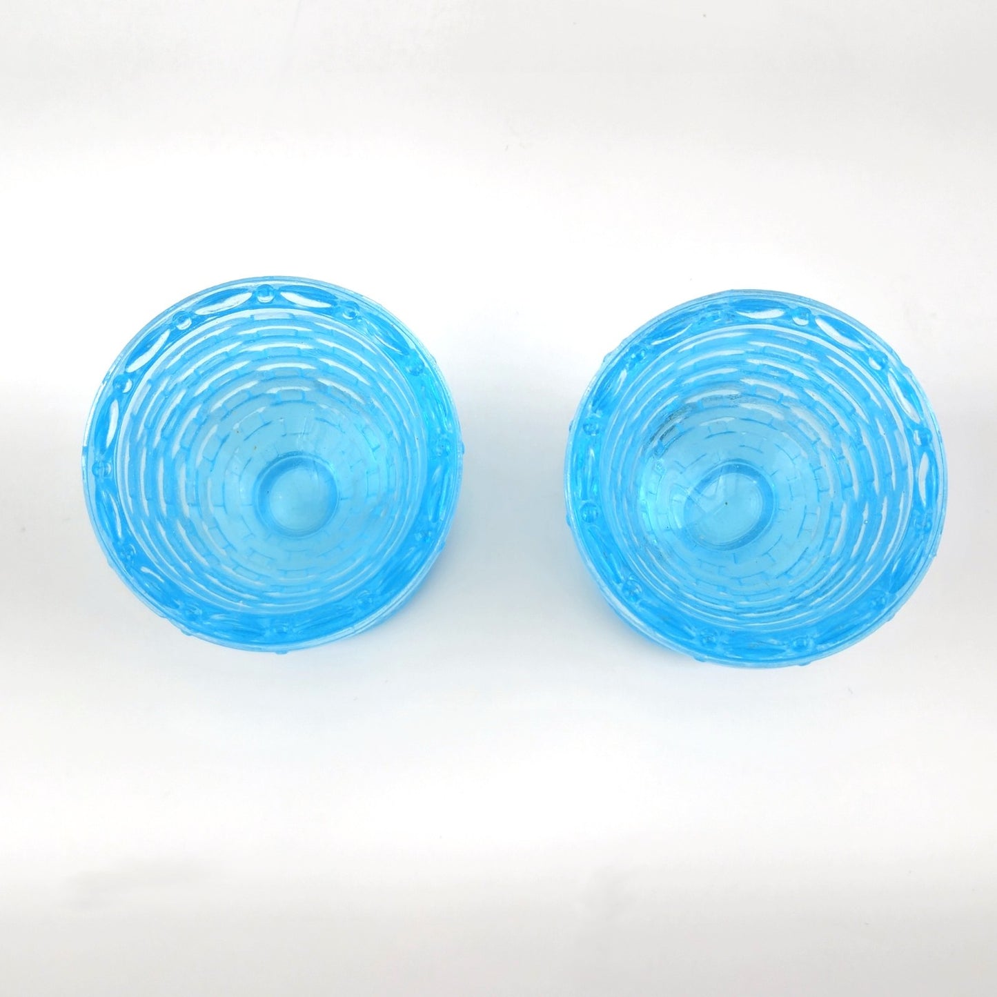 2 LONGABERGER GLASS EGG CUPS: LIGHT BLUE   NEW IN BOX2