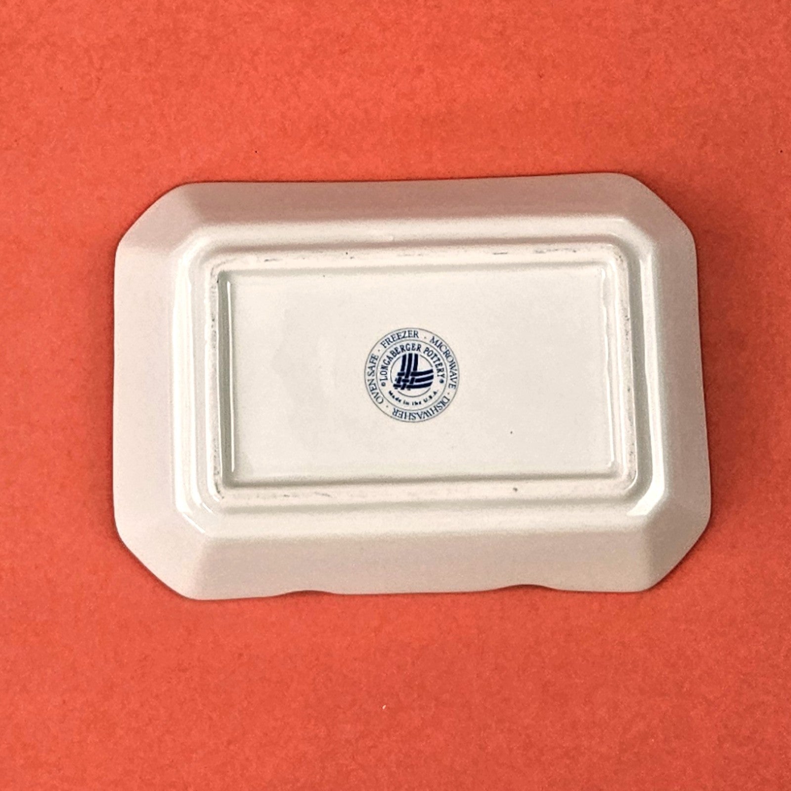 LONGABERGER POTTERY:  WOVEN TRADITIONS BLUE DOUBLE SPOON REST2