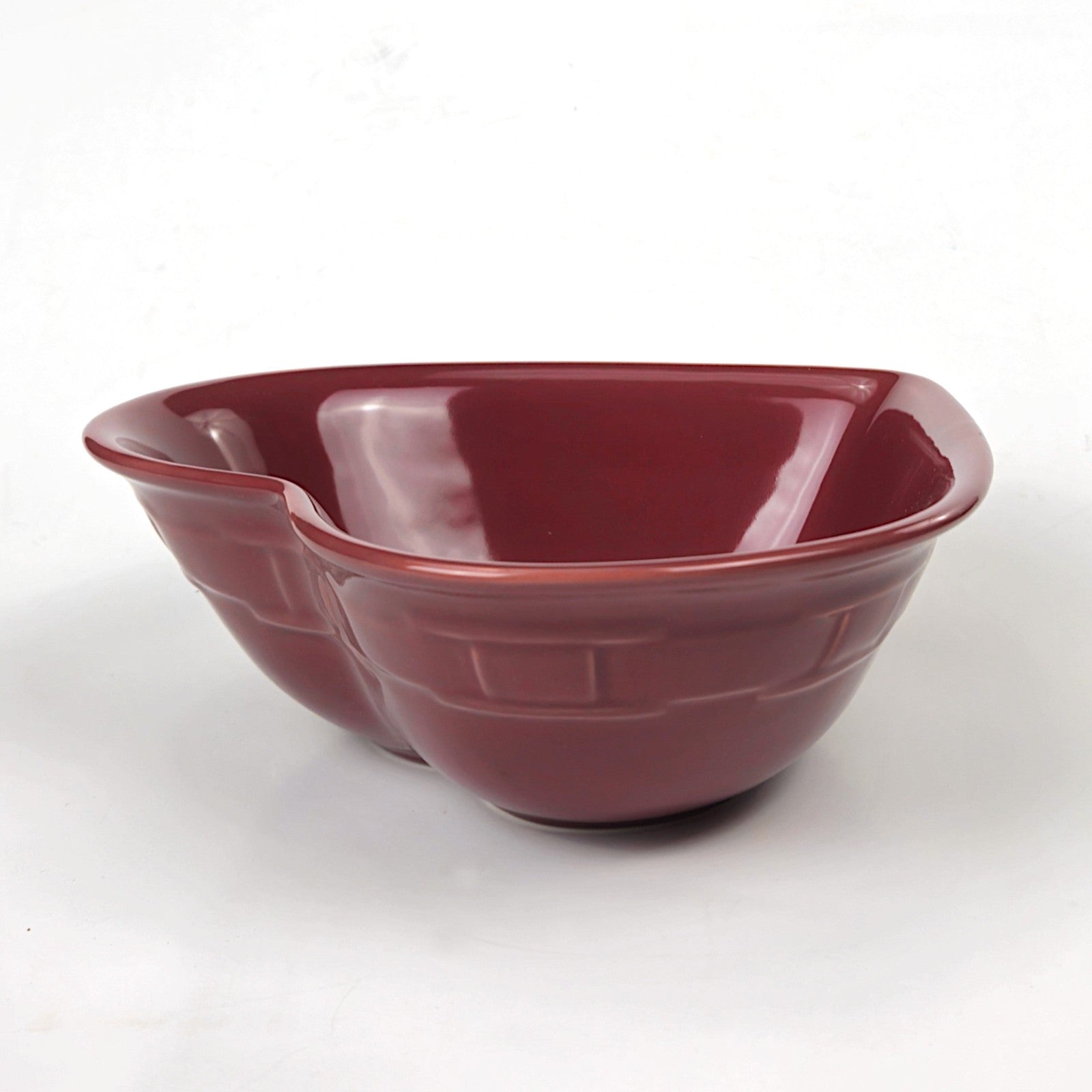 RETIRED LONGABERGER POTTERY:  WOVEN TRADITIONS HEART DISH PAPRIKA NIB2
