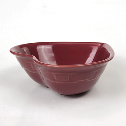 RETIRED LONGABERGER POTTERY:  WOVEN TRADITIONS HEART DISH PAPRIKA NIB2