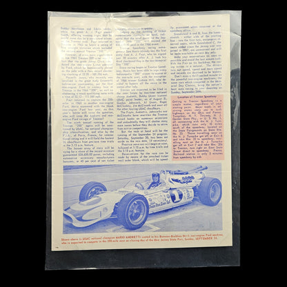 OOAK VINTAGE 1967 RACING NJ STATE FAIR FLYER:  FOYT, MARIO ANDRETTI    LF1