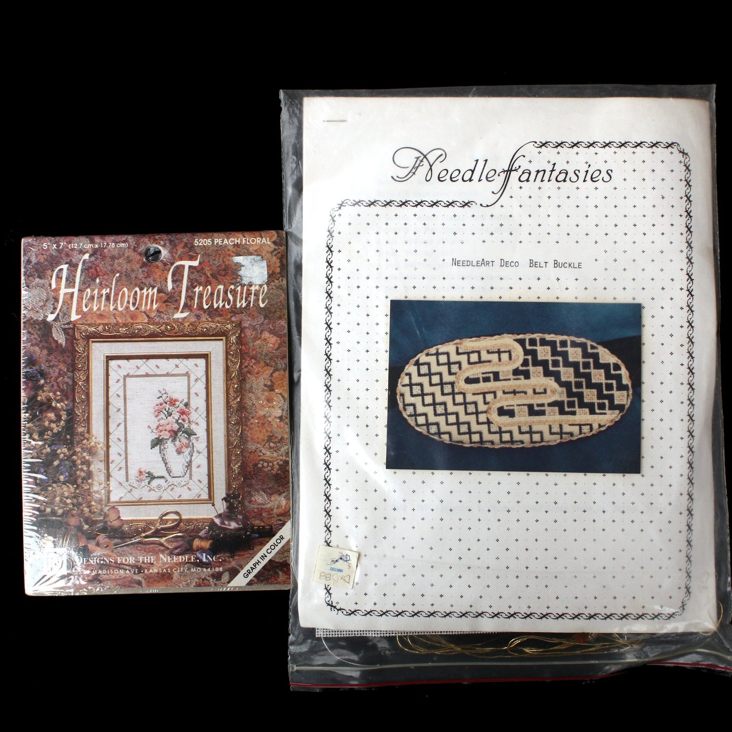 4 GOODY LOT NEEDLE WORK KITS/SG:  ANIMAL, BELT BUCKLE, THIMBLE ANGEL  BM3