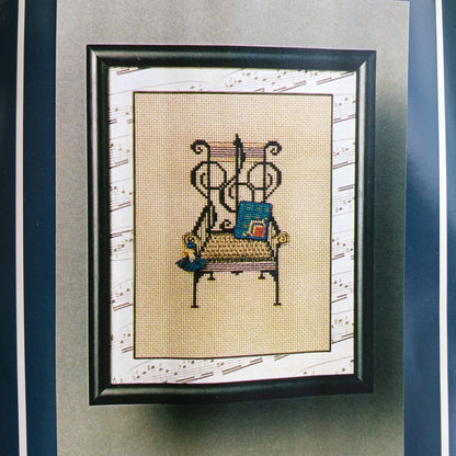 CREATIVE NEEDLEWORK CROSS STITCH KIT: TREBLE CLEF MUSICAL CHAIR SILK THREADS  BM1