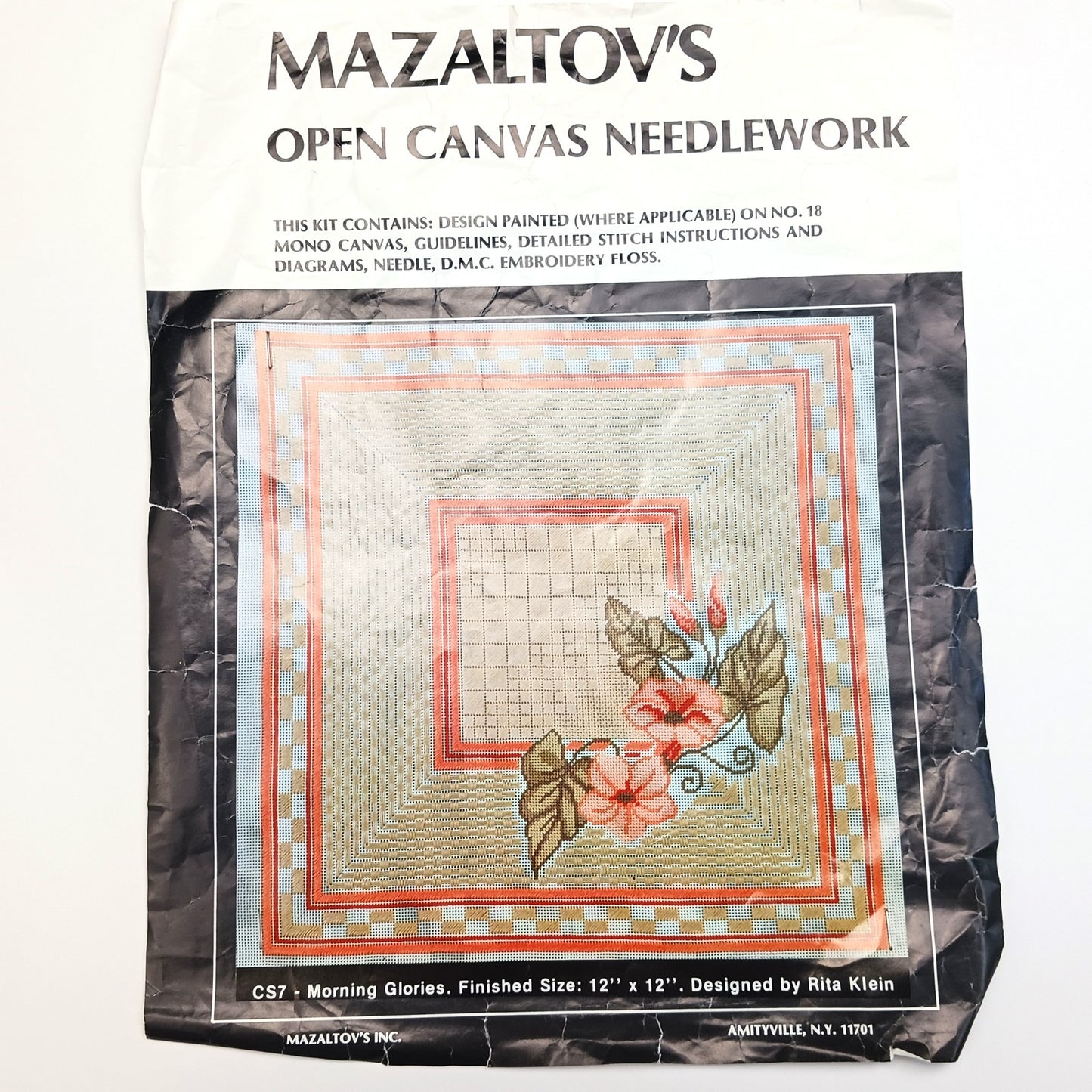 MAZALTOV'S NEEDLEPOINT KIT:  MORNING GLORIES    BM1