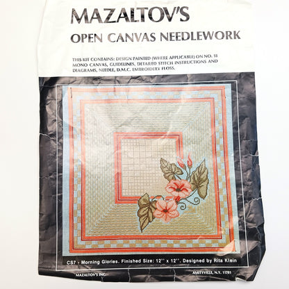 MAZALTOV'S NEEDLEPOINT KIT:  MORNING GLORIES    BM1