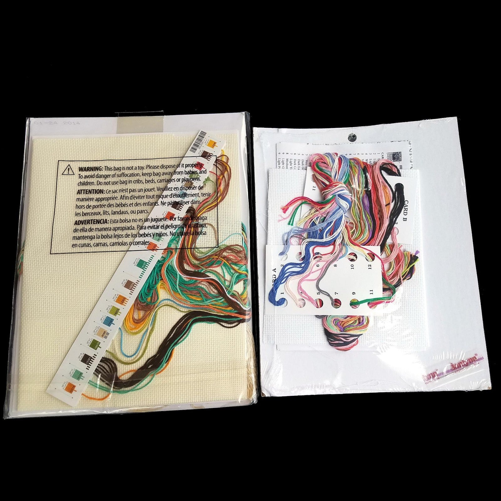 2 COUNTED CROSS STITCH KIT LOT:  STITCHER'S SAMPLER, BABY ELEPHANT  BM1