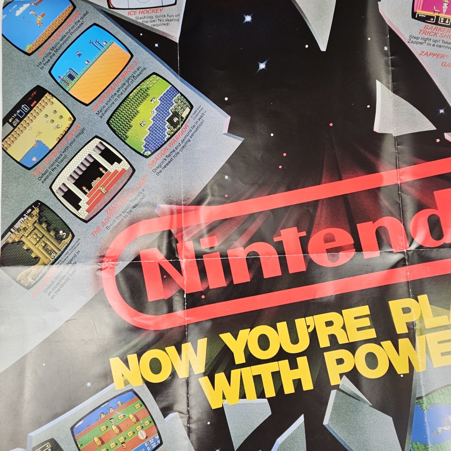 1989 NINTENDO POSTER:  NOW YOU ARE PLAYING WITH POWER!4