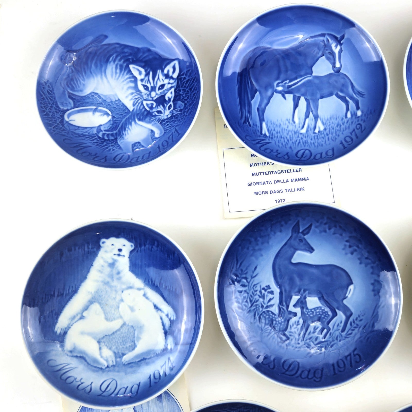 8 BING & GRONDAHL B & G MORS DAG MOTHER'S DAY PLATE LOT:  1971 - 19781