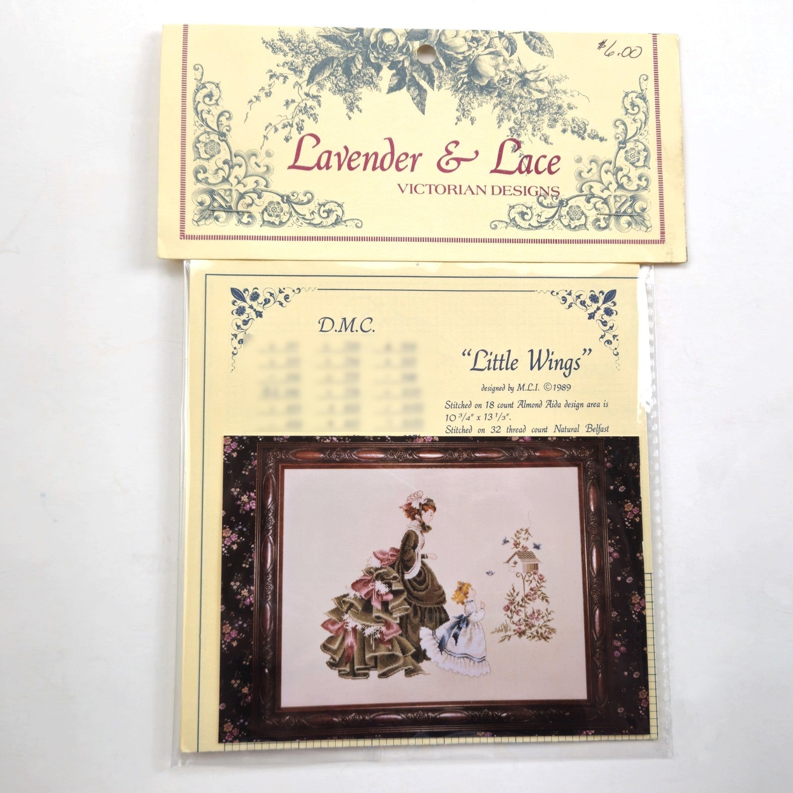 1989 LAVENDER & LACE VICTORIAN CROSS STITCH CHART:  LITTLE WINGS   LF1