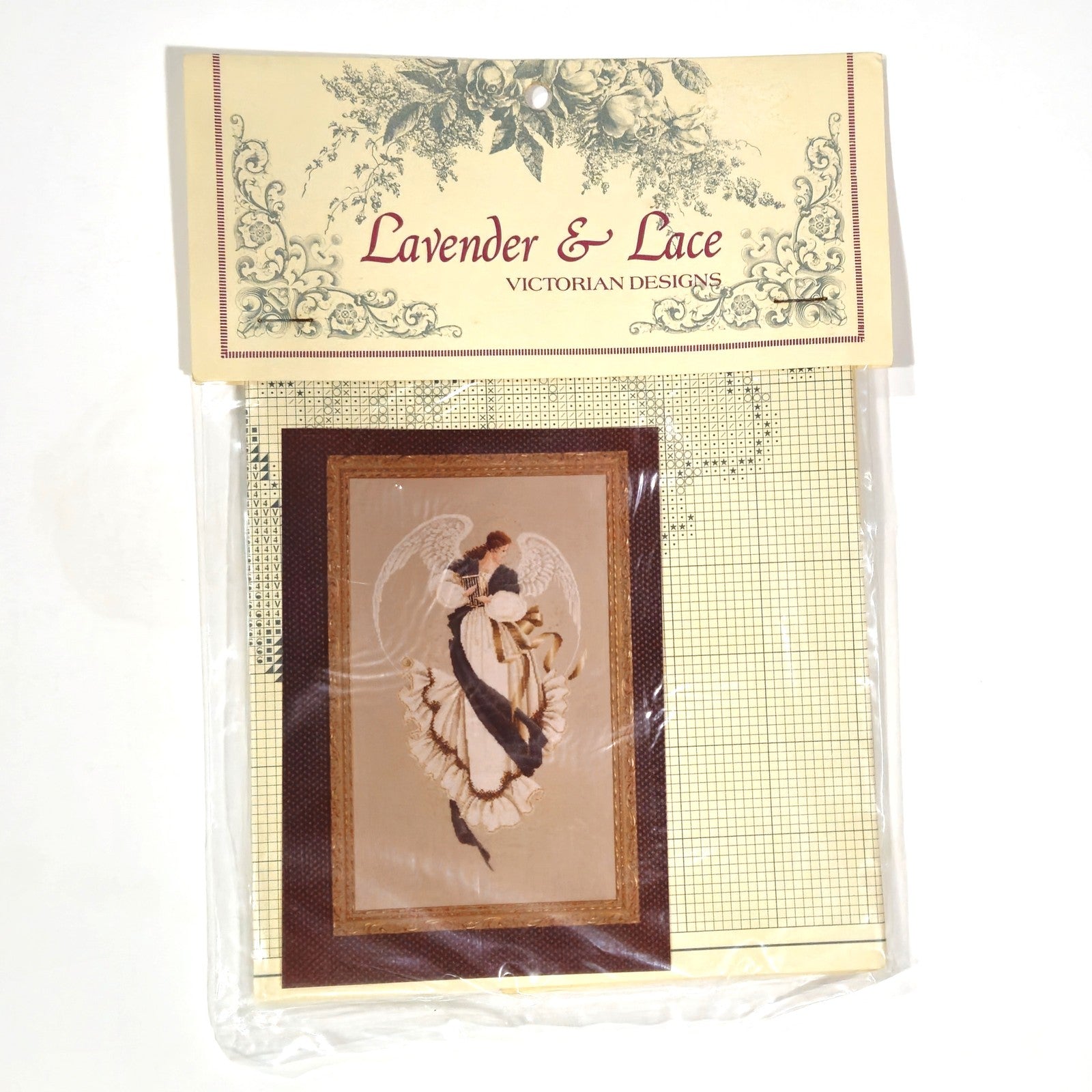 1991 LAVENDER & LACE VICTORIAN DESIGN CROSS STITCH CHART:  ANGEL OF HOPE   LF1