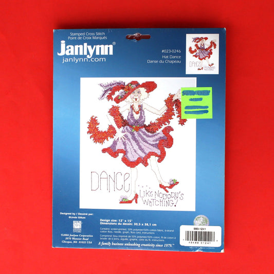 JANLYNN CROSS STITCH KIT: RED HAT DANCE LIKE NOBODY'S WATCHING!    BM0