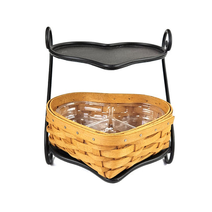 2000 LONGABERGER WROUGHT IRON HEART TO HEART STAND AND BASKET0